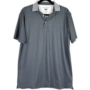 Hickey Freeman Golf Polo Shirt Men’s Medium‎ Gray Geometric Print Performance